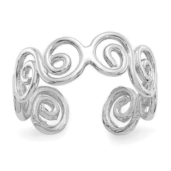 Gold Polished Swirl Toe Rings