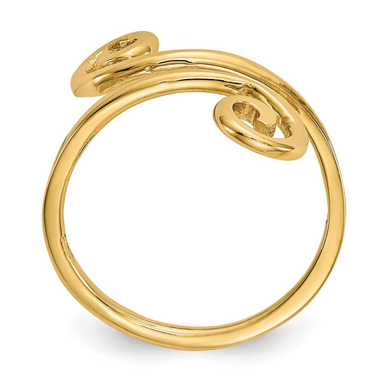 Gold Polished Swirl Toe Rings