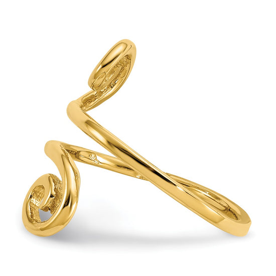 Gold Polished Swirl Toe Rings