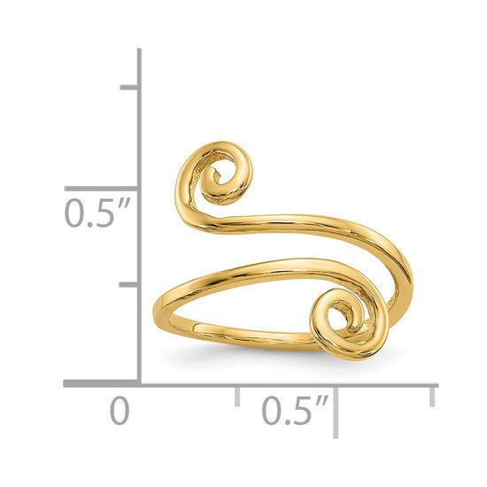 Gold Polished Swirl Toe Rings