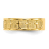 14k Polished and Satin Cross Band