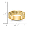 14k Polished and Satin Cross Band