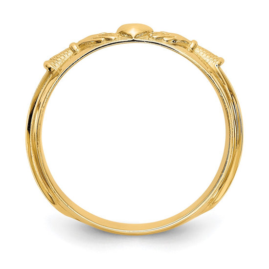 14k Mens Polished Claddagh Band