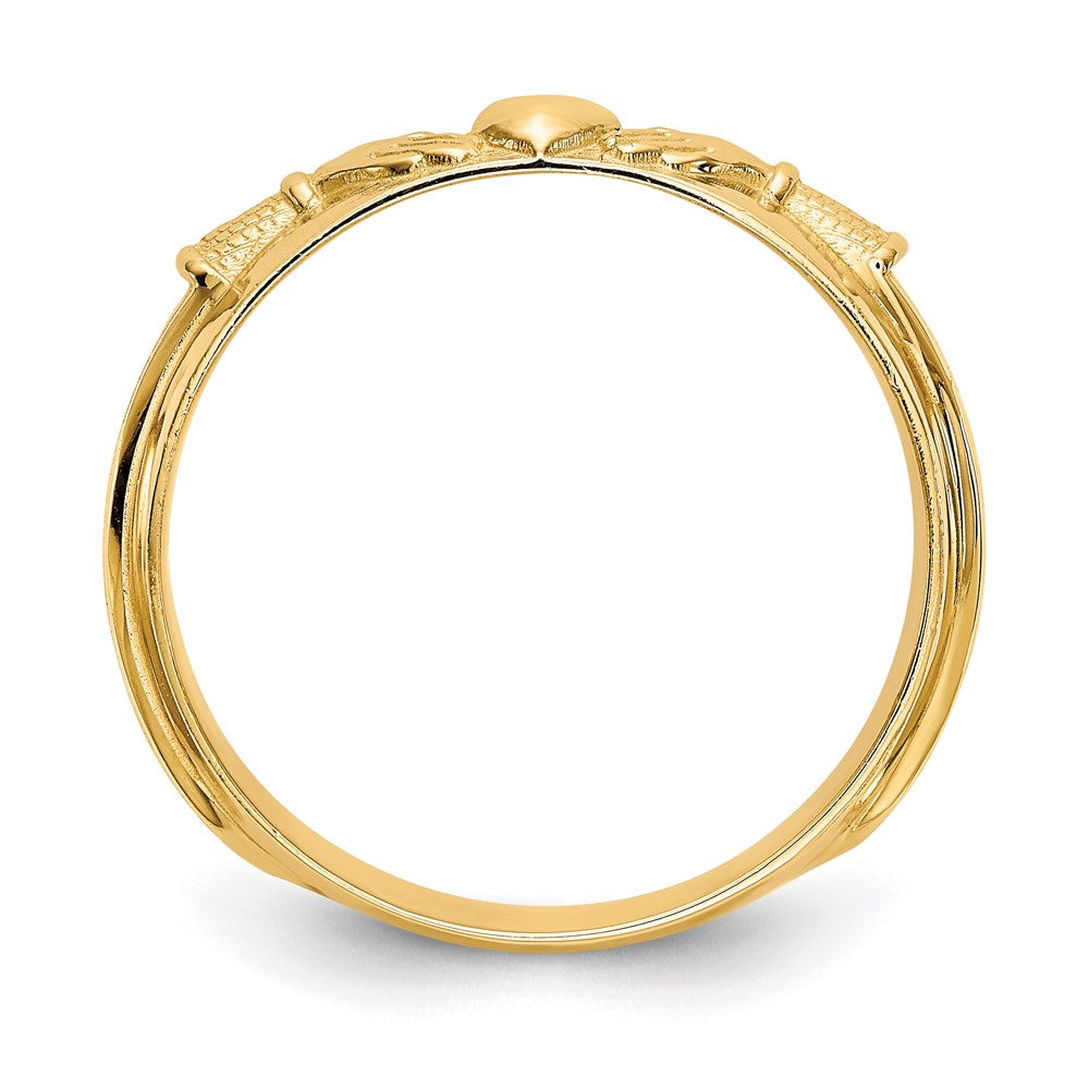 14k Mens Polished Claddagh Band