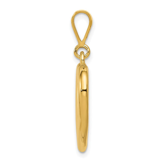 Gold Polished Heart Pendant