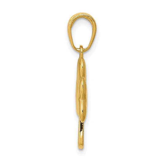 14k Polished Solid Shamrock Pendant