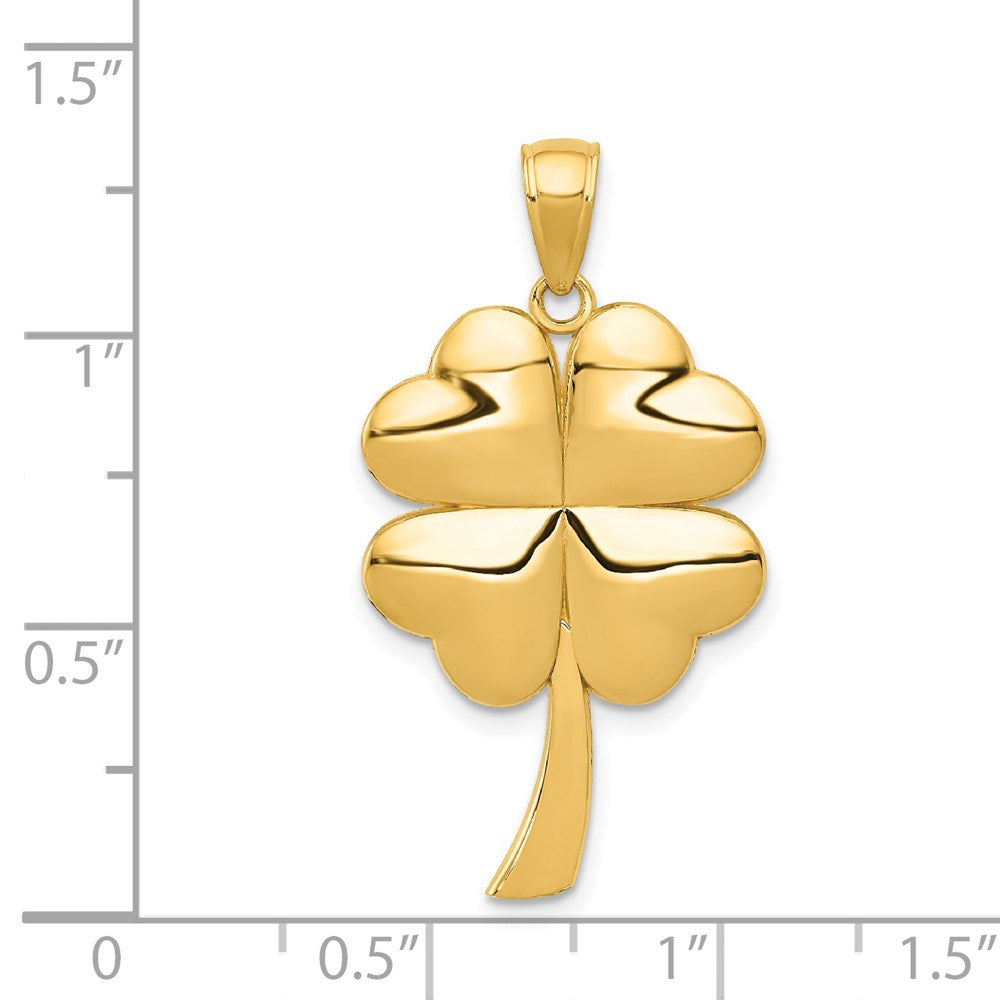 Gold Polished Four Leaf Cl.over Pendants