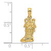 14k Solid Polished 3-D Christmas Stocking Charm