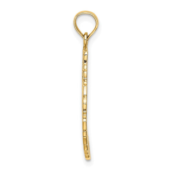 14k Satin/Polished Christmas Wreath Charm