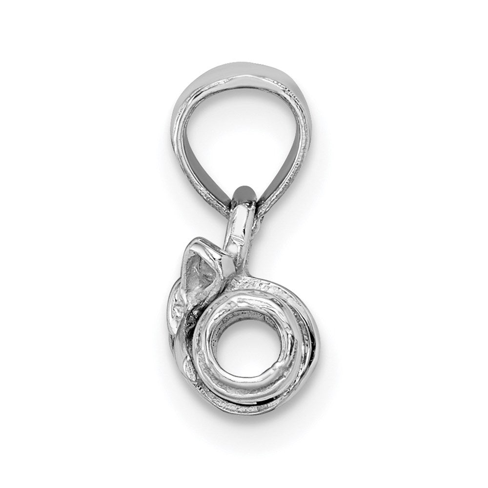 14K White Gold 3-D Hollow Polished DIPLOMA Pendant
