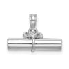 14K White Gold 3-D Hollow Polished DIPLOMA Pendant