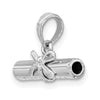 14K White Gold 3-D Hollow Polished DIPLOMA Pendant