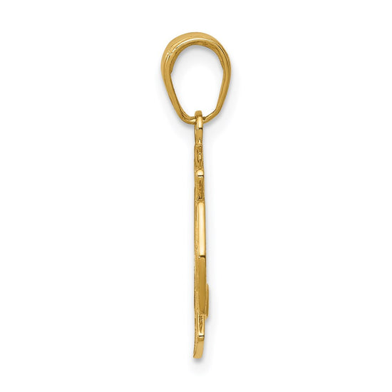 14k Polished Small Solid St. Florian F.D. Badge Pendant