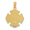14k Polished Small Solid St. Florian F.D. Badge Pendant