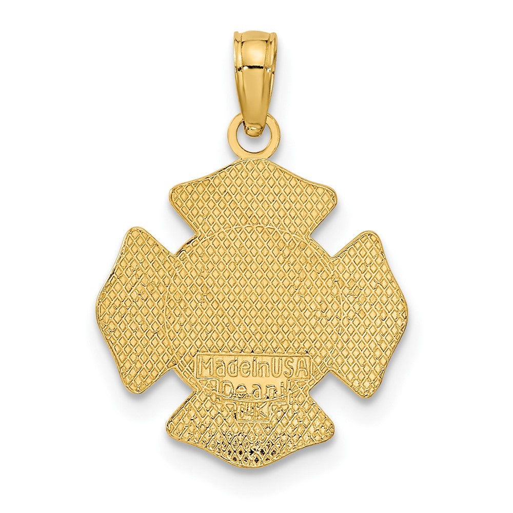 14k Polished Small Solid St. Florian F.D. Badge Pendant