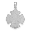 14K White Gold Polished Small Solid St. Florian F.D. Badge Pendant