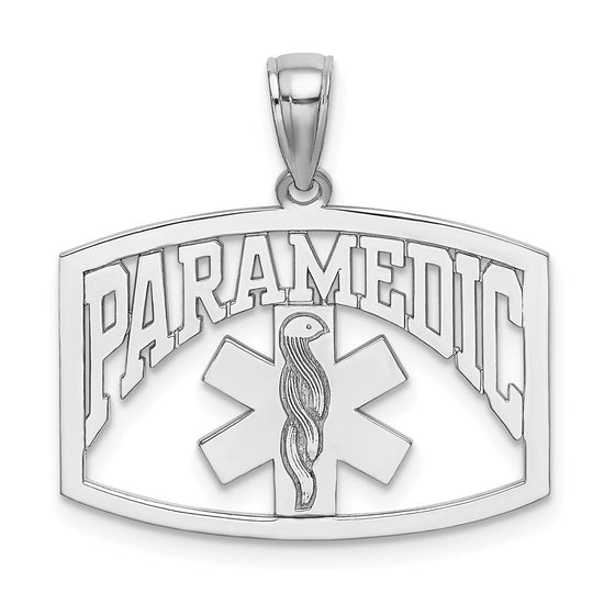 14K White Gold Cut-Out PARAMEDIC Charm