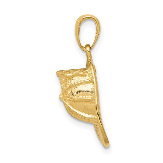 14k 3-D Firefighter Helmet Pendant