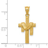 14k Satin Draped Cross Pendant