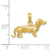 14k Solid Polished 3-D Wire Haired Dachshund Dog Charm