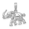 14k White Gold Polished 3-D Elephant Pendant