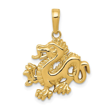 Gold Polished Dragon Pendants