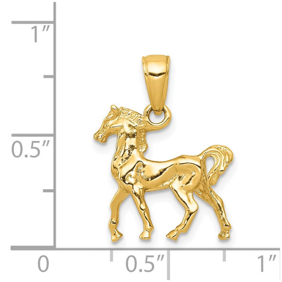 Gold Polished Horse Pendants