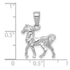 14k White Gold Solid Polished 3-D Horse Charm