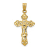 14k Two-tone Fleur De Lis Crucifix Pendant