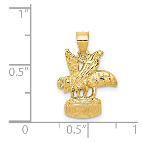 14k Bee on HONEY Jar Pendant