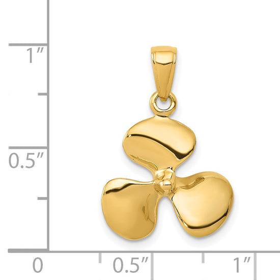 Gold Polished Propeller Pendant