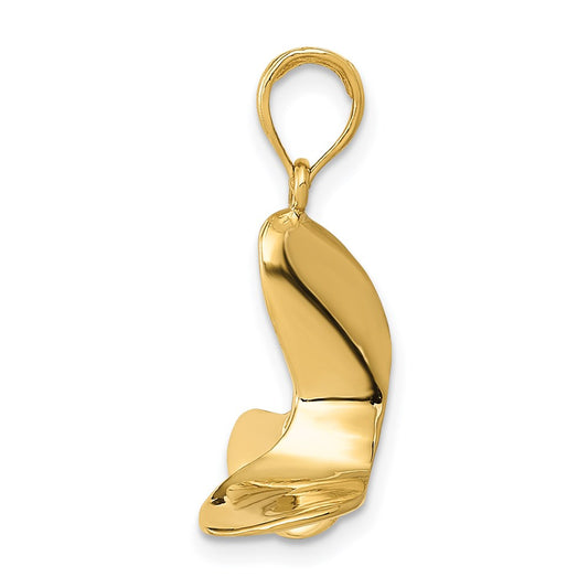 14K Polished 3-D Propeller Pendant