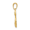 14k Solid Polished Anchor with Rope Pendant