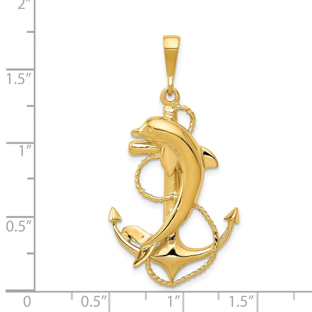 Gold Polished Dolphin Pendants