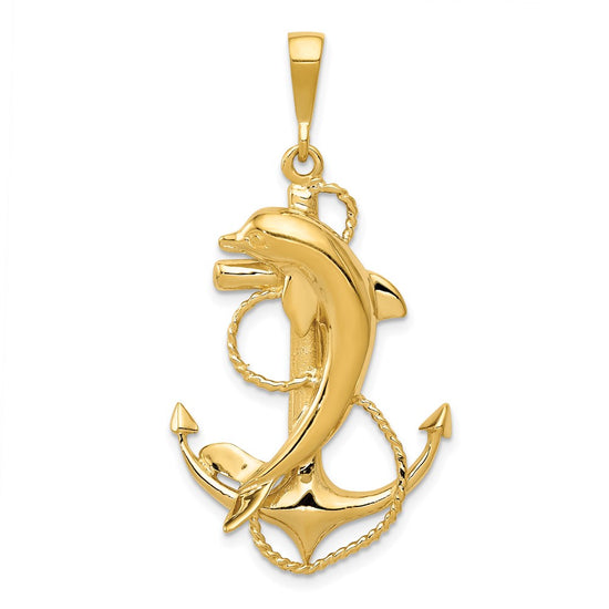 Gold Polished Dolphin Pendants