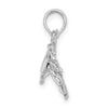 14K White Gold Stone Crab Charm