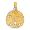 Gold Polished Sand Dollar Pendants
