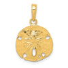 Gold Polished Sand Dollar Pendants