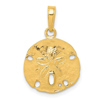 Gold Polished Sand Dollar Pendants
