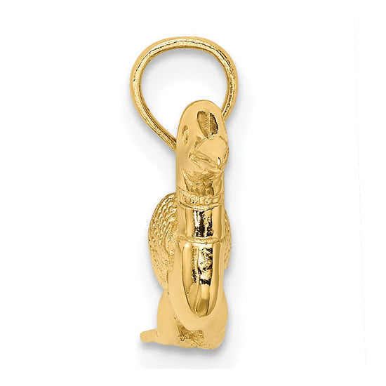 14k Solid Polished 3-D Mallard Charm