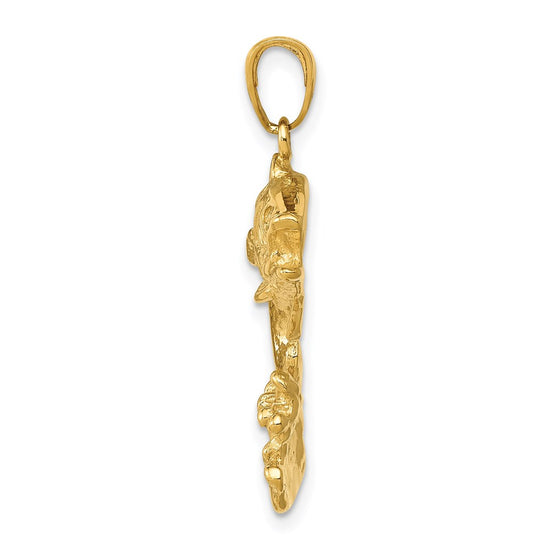 Gold Polished Fish Pendants