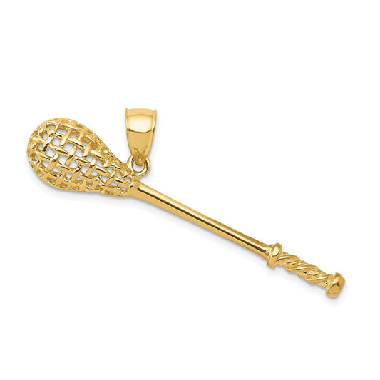 Gold Polished Lacrosse Pendants