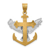 14k Two-tone Mariners Cross with Eagle Pendant