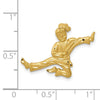 14k Satin Diamond-cut Open-Backed Karate Female Chain Slide