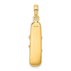 14K Solid Polished 3-D Snowboard Charm