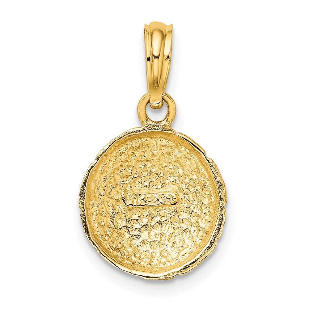 14k Solid Polished Domed Open-Backed Soccer Ball Charm
