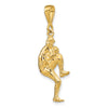 14K Polished 3-D Pitcher Baseball Charm