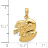 14K 2-D Double Football Helmets and Ball Charm