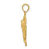 14k Satin Diamond-cut Angel in Circle Pendant
