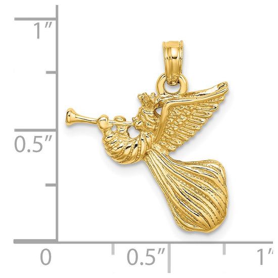 14k Angel with Trumpet Charm
